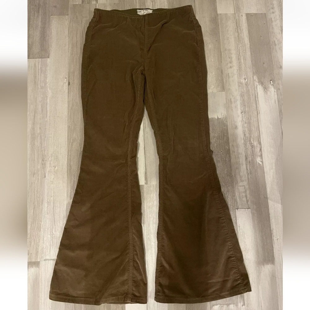 Free People Brown Corduroy Penny Pull On Flare Pants Size 27